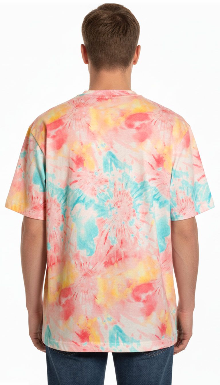 ‘Pastel Bloom’ Printed Cotton Oversized T- Shirt