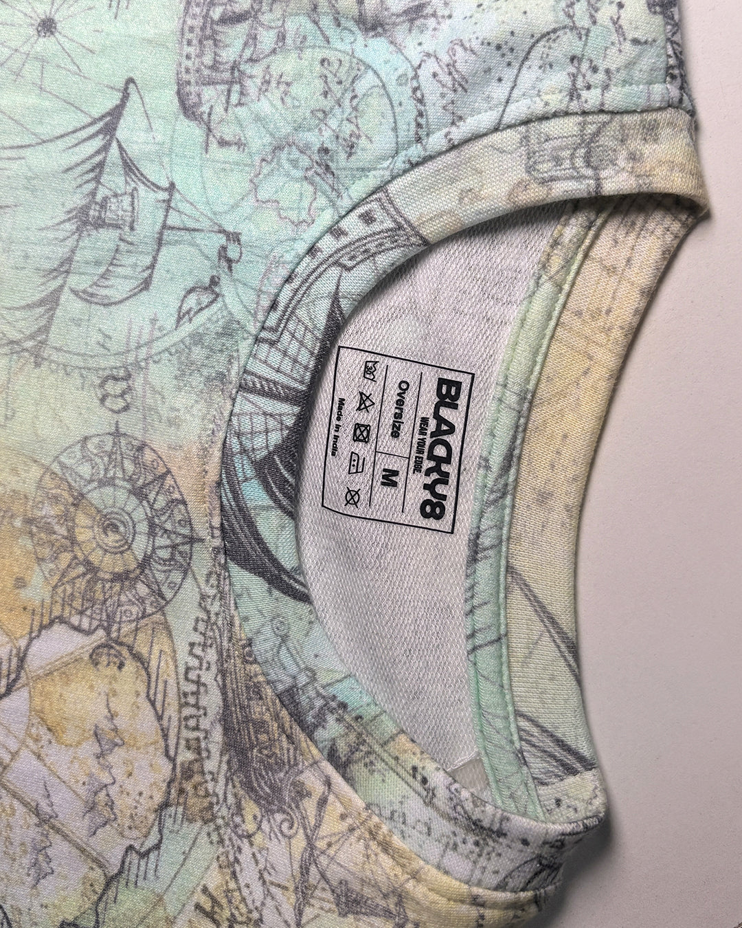 ‘Voyager’ Printed Cotton Oversized T- Shirt