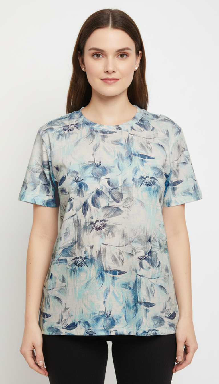 Leaf mixed Cotton Regular T-Shirt