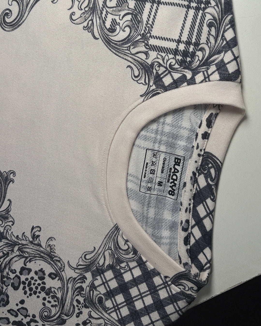 'Blackbook Pattern' Cotton Oversized T-Shirt